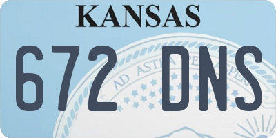 KS license plate 672DNS