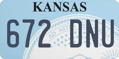 KS license plate 672DNU