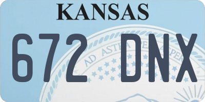 KS license plate 672DNX