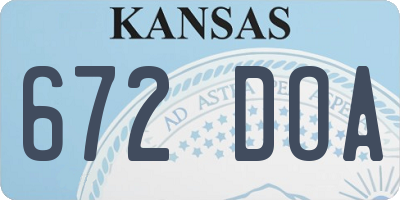 KS license plate 672DOA