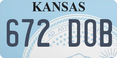 KS license plate 672DOB