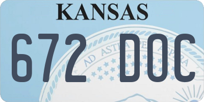 KS license plate 672DOC