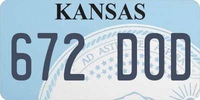 KS license plate 672DOD