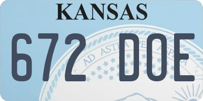 KS license plate 672DOE