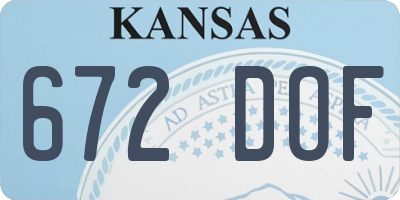 KS license plate 672DOF