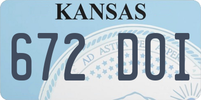 KS license plate 672DOI