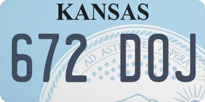 KS license plate 672DOJ