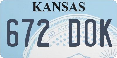 KS license plate 672DOK