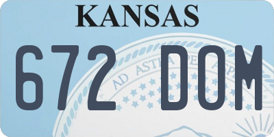 KS license plate 672DOM