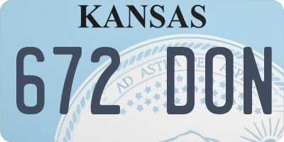 KS license plate 672DON