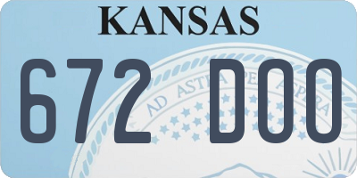 KS license plate 672DOO
