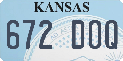 KS license plate 672DOQ