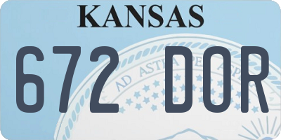 KS license plate 672DOR