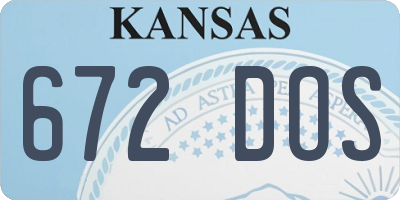 KS license plate 672DOS
