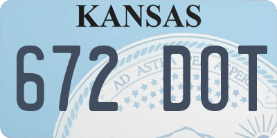 KS license plate 672DOT