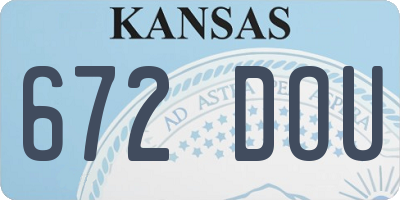 KS license plate 672DOU