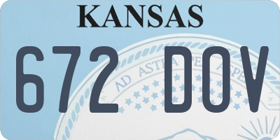 KS license plate 672DOV
