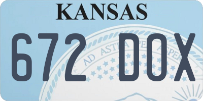 KS license plate 672DOX
