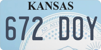 KS license plate 672DOY
