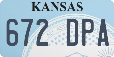 KS license plate 672DPA