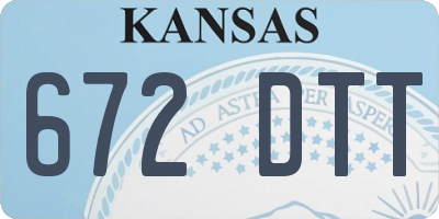 KS license plate 672DTT