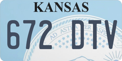 KS license plate 672DTV