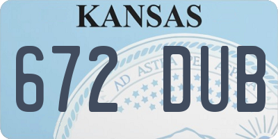 KS license plate 672DUB