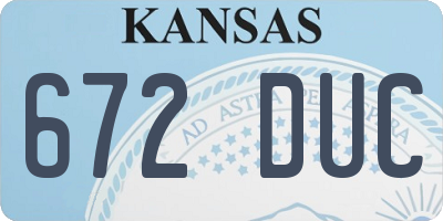 KS license plate 672DUC