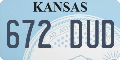 KS license plate 672DUD