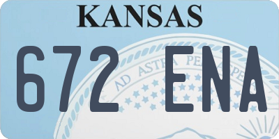 KS license plate 672ENA
