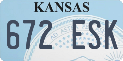 KS license plate 672ESK