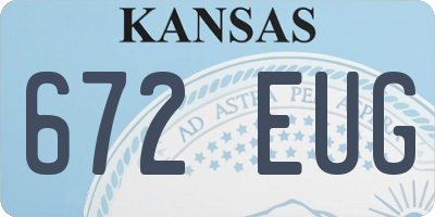 KS license plate 672EUG