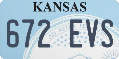 KS license plate 672EVS