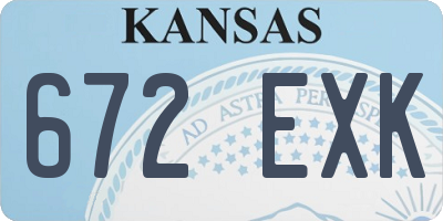 KS license plate 672EXK