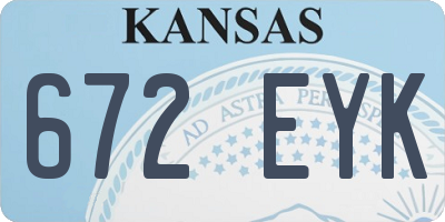 KS license plate 672EYK