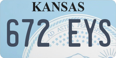 KS license plate 672EYS