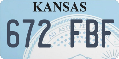 KS license plate 672FBF