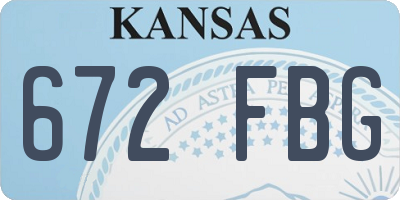 KS license plate 672FBG