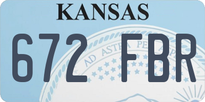 KS license plate 672FBR