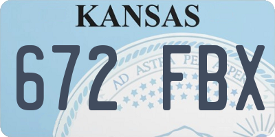 KS license plate 672FBX