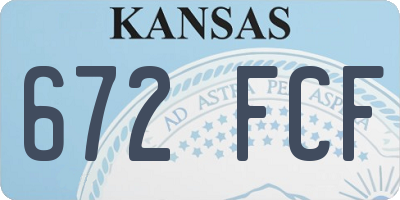 KS license plate 672FCF