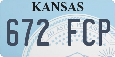 KS license plate 672FCP