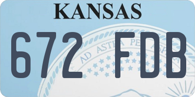 KS license plate 672FDB