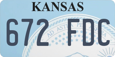 KS license plate 672FDC