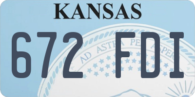 KS license plate 672FDI