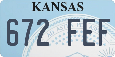 KS license plate 672FEF