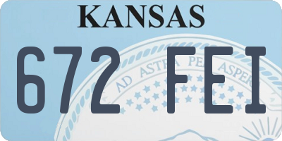 KS license plate 672FEI