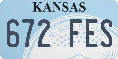 KS license plate 672FES