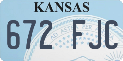 KS license plate 672FJC