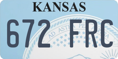 KS license plate 672FRC